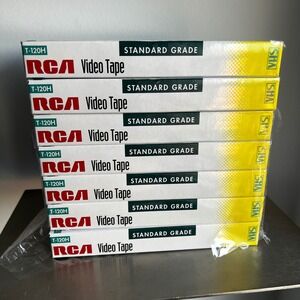 Lot of 7 RCA T-120H VHS Video Tape Standard Grade 6 Hour Blank Sealed New